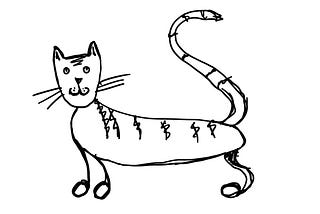 bad sketch of a 3-legged cat