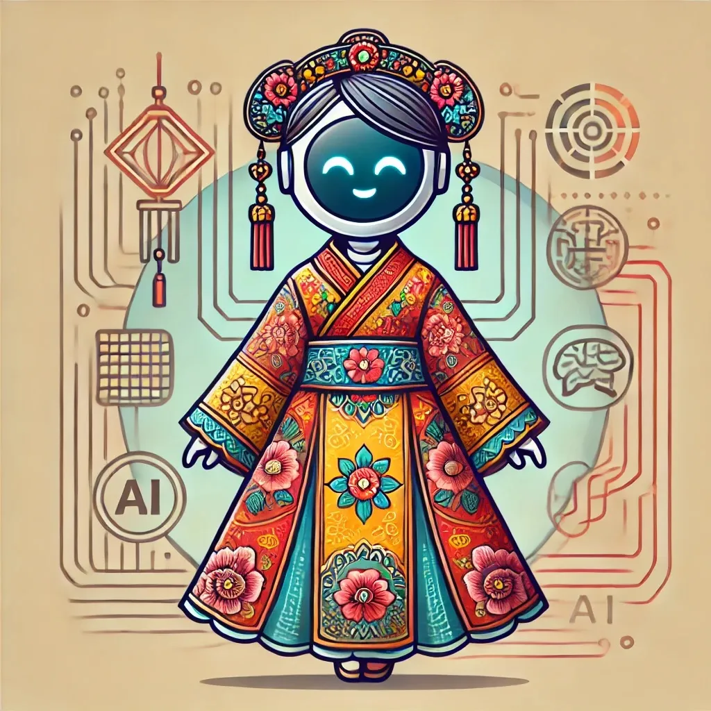 IMAGE: An illustration symbolizing an artificial intelligence robot dressed like a Chinese doll