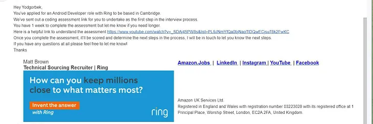 How I Declined the Amazon Ring Android Developer Role Due to a Low Salary Offer