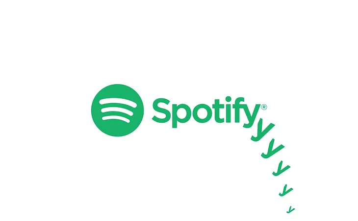 Spotify logo with the Y getting smaller like its falling off a cliff