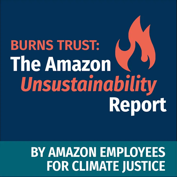 IMAGE: An image in the cover of “The Amazon Unsustainability Report”, by the activist group Amazon Employees for Climate Justice