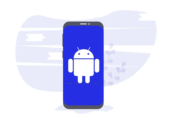 android phone with a robot illustration