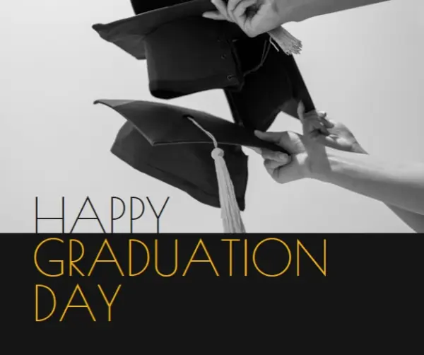 Happy graduation day black modern-simple