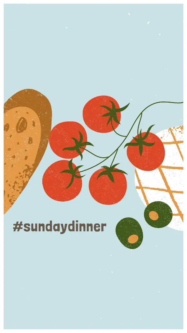 Super Sunday supper blue whimsical-color-block