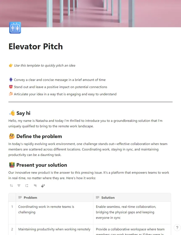 Elevator Pitch