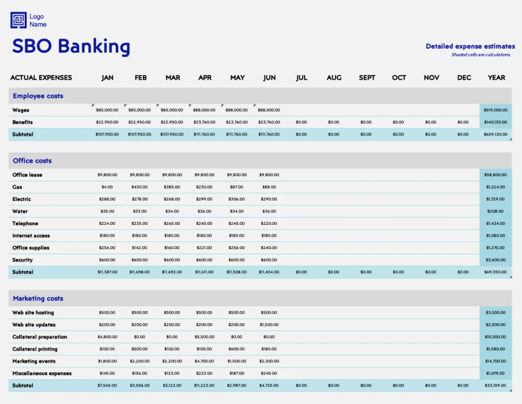 Business expense budget modern-simple