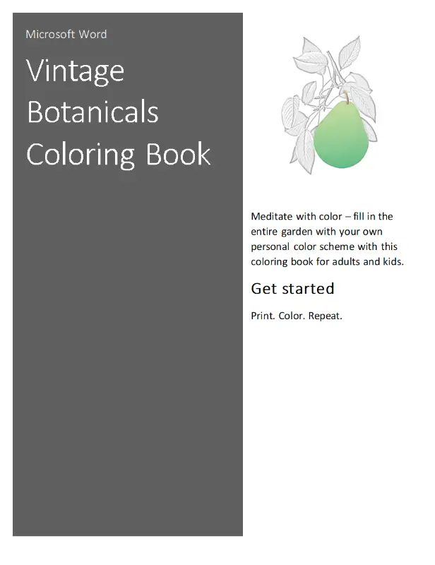 Vintage botanicals coloring book vintage botanical