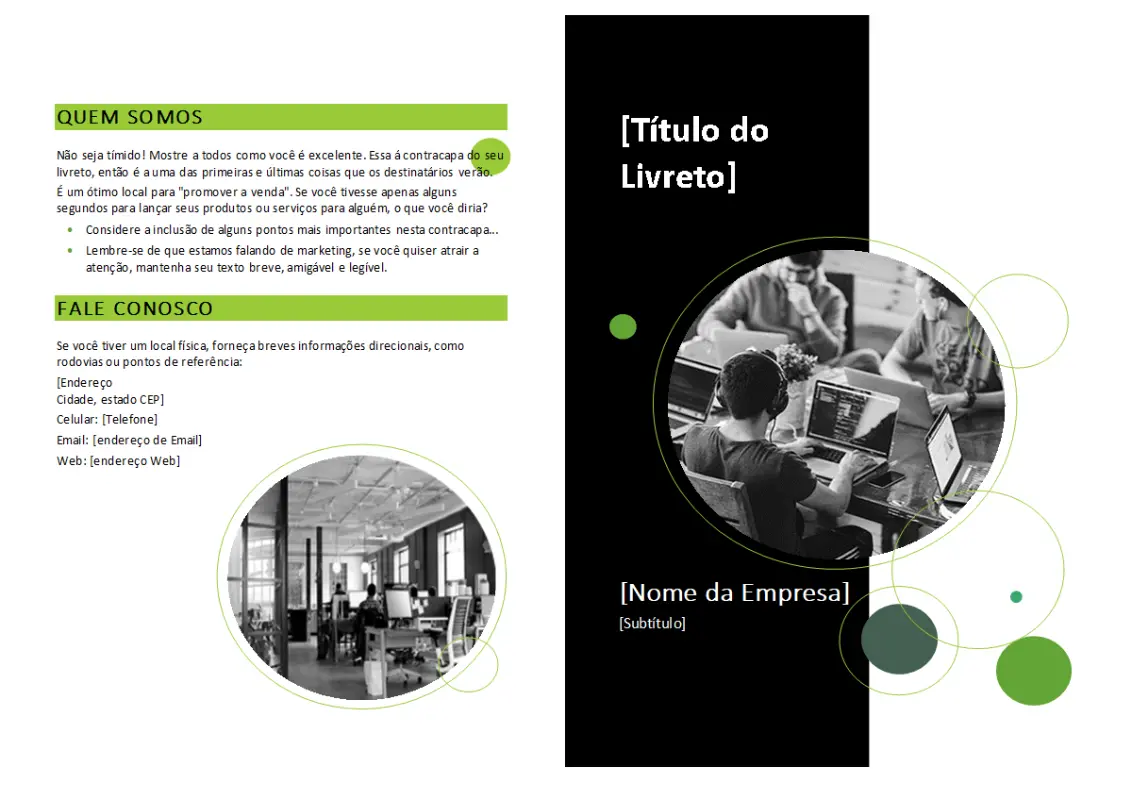 Livreto técnico black modern-geometric