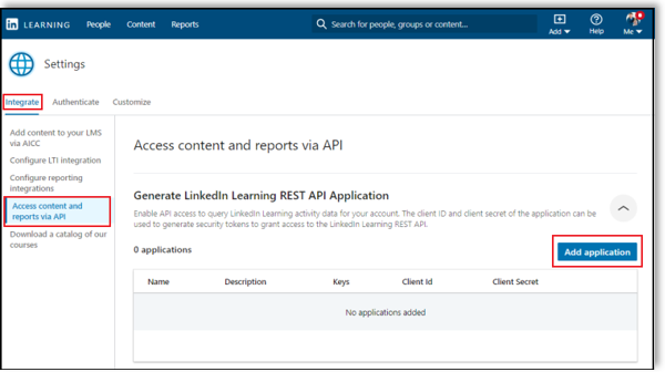 linkedin-learning-add-api-keys-screen