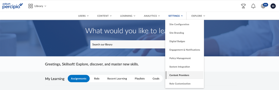 Skillsoft content provider