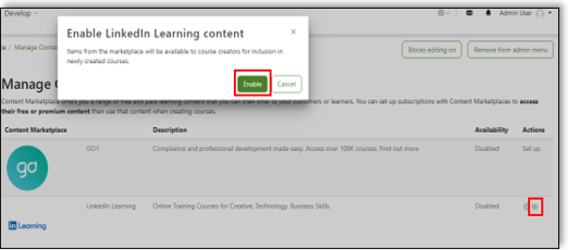 totara-enable-linkedin-learning-screen