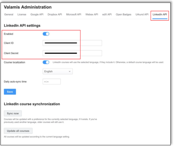 linkedin-learning-valamis-api-settings-screen