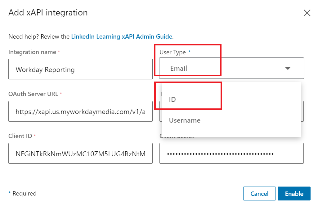 Enable xAPI integration