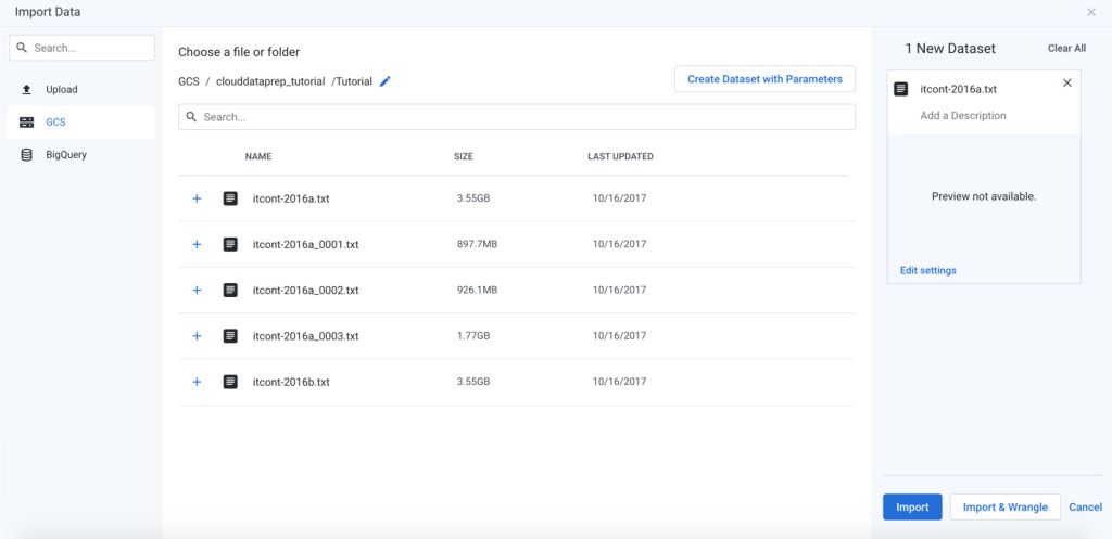 Figure 4: The contents of a Google Cloud Storage bucket. [Courtesy Google]