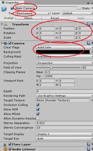 set up camera components