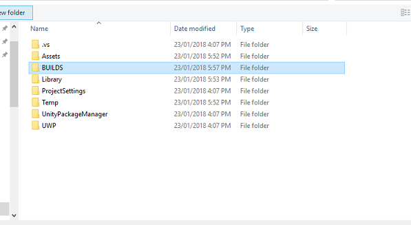 Screenshot of the BUILDS folder highlighted.