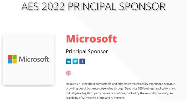 Microsoft will be a Principal Sponsor at the upcoming Augmented Enterprise Summit 2022 in San Diego, CA from Oct 18-20, 2022!