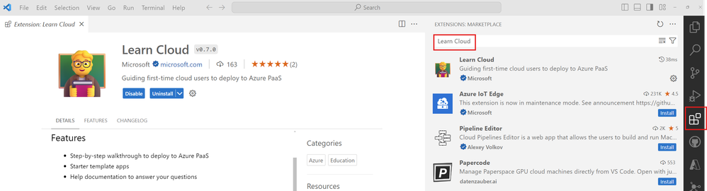 Learn Cloud VS Code extension