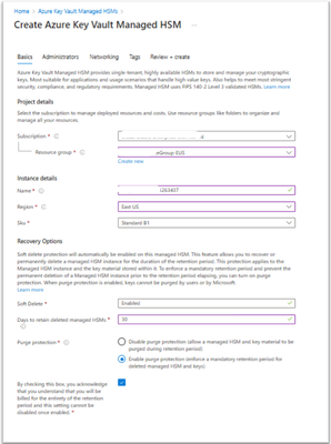 Figure 3: Creating Azure Key Vault