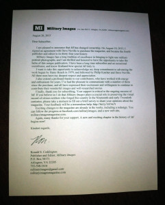 Military Images subscriber letter