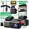 360+ G980H Ön Gerçek 4K 3840x2160p UHD - Arka 1080P FHD 170 Geniş Açı Lens Gece Görüşü Dahili GPS-Park Modu Bağlantı Kablosu