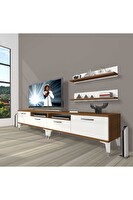 Decoraktiv EKO 220R SLM Silver Ceviz - Beyaz TV Sehpası