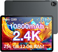 Doogee T20 Ultra 12" 12 GB RAM+20 GB Sanal RAM 256 GB Hafıza 2 TB TF 10800 mAh Helio G99 Sekiz Çekirdekli Android 13 Gri Tablet