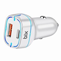 Bix BX-CCP36WT 36W QC 3.0 Usb PD Beyaz Araç İçi Hızlı Şarj Adaptörü