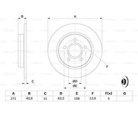 Bosch Arka Fren Diski (271 /11-9 MM) 0 986 479 763