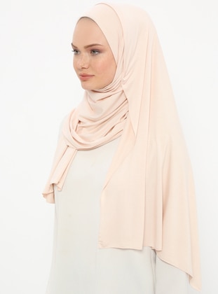 Practical Plain Shawl Light Beige Instant Scarf