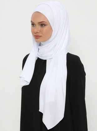 Practical Plain Shawl White Instant Scarf