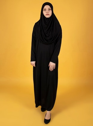 Black - Unlined - Prayer Clothes  - Sayın Tesettür