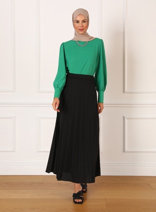 Black - Unlined -  - Skirt - Refka