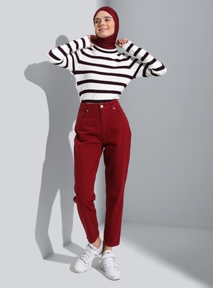 Maroon - Denim Trousers - Benin