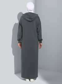 Dark Gray - Unlined - Modest Dress