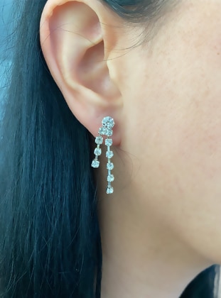 Silver tone - Earring - im Design