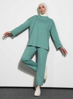 Nile Green - Crew neck - Tracksuit Set- Benin