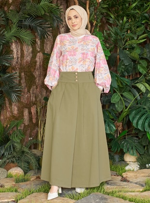 Khaki - Unlined - Skirt - Neways