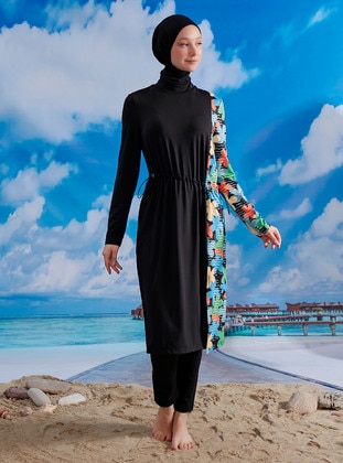 Black - Multi - Burkini - Mayou