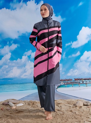 Black - Fuchsia - Burkini - Mayou