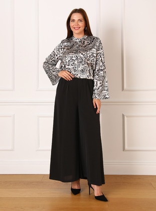 Black - Plus Size Pants - Alia