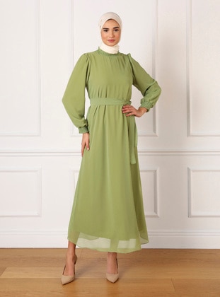 Olive Green - Modest Dress - Refka