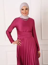 Cherry Color - Modest Evening Dress