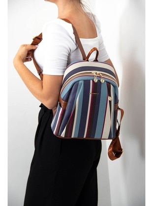 Silver Polo Brown Plaid Backpacks