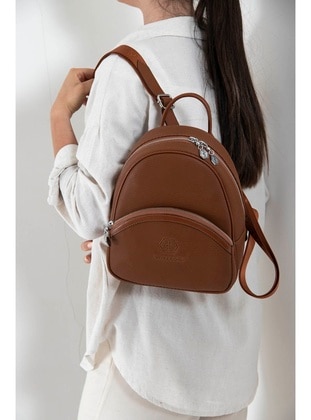 Tan - Backpacks - Silver Polo