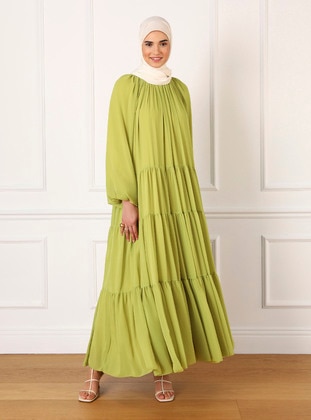 Olive Green - Modest Dress - Refka