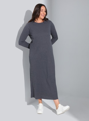 Anthracite - Plus Size Dress - Alia