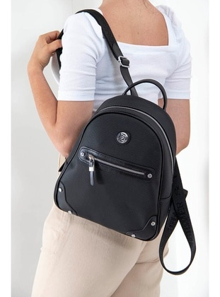 Black - Backpacks - Silver Polo