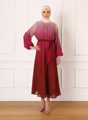 Pink - Modest Evening Dress - Refka