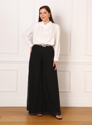 Black - Plus Size Pants - Alia